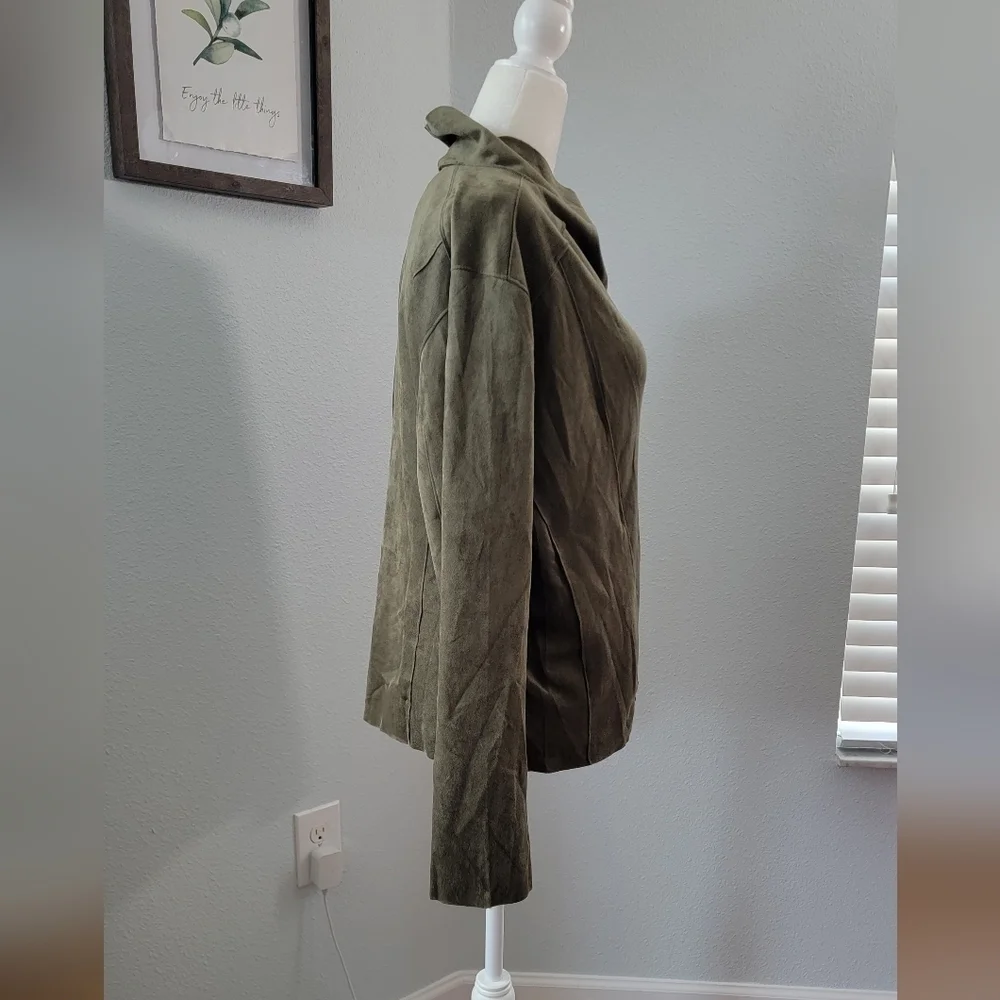 KORI America suede Moto Jacket Olive size Small